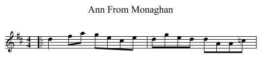 Ann From Monaghan - staff notation