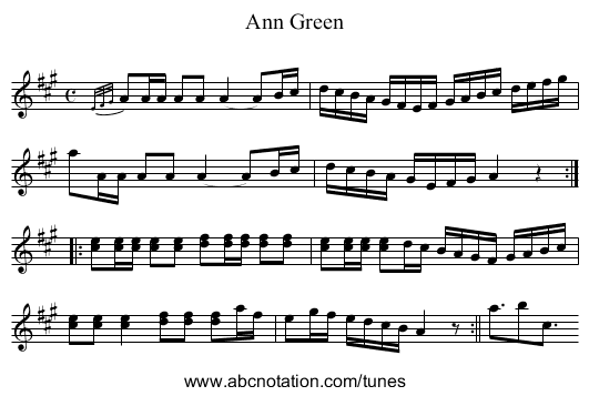 Ann Green - staff notation