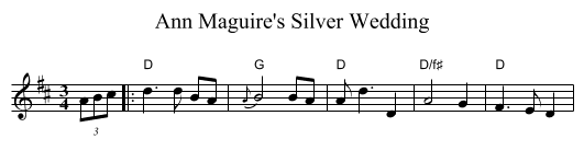 Ann Maguire's Silver Wedding - staff notation