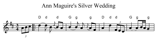 Ann Maguire's Silver Wedding - staff notation