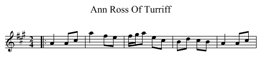 Ann Ross Of Turriff - staff notation