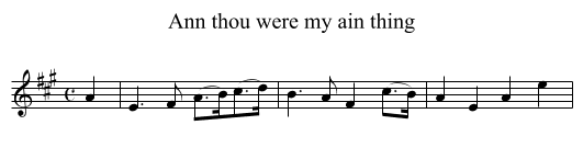 Ann thou were my ain thing - staff notation