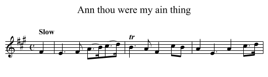 Ann thou were my ain thing - staff notation
