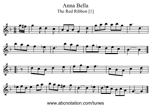 Anna Bella - staff notation