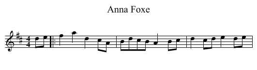 Anna Foxe - staff notation