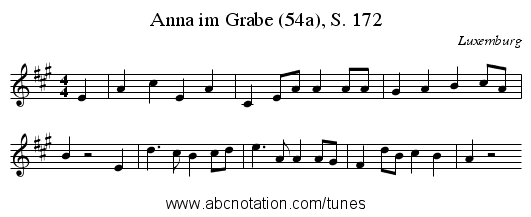 Anna im Grabe (54a), S. 172 - staff notation
