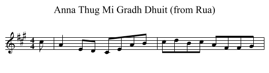 Anna Thug Mi Gradh Dhuit (from Rua) - staff notation