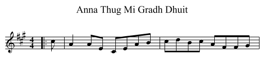 Anna Thug Mi Gradh Dhuit - staff notation