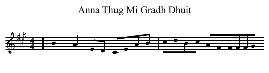 Anna Thug Mi Gradh Dhuit - staff notation