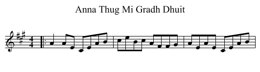 Anna Thug Mi Gradh Dhuit - staff notation