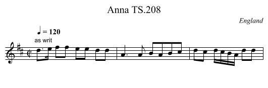 Anna TS.208 - staff notation