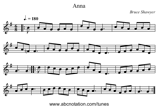 Anna - staff notation