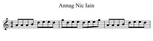 Annag Nic Iain - staff notation