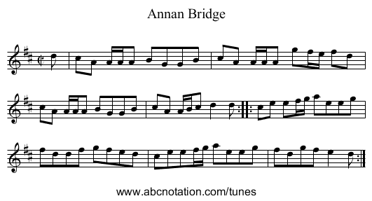 Annan Bridge - staff notation