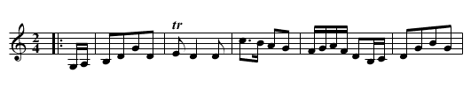 Annandagskadrilj - staff notation