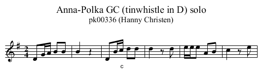 Anna-Polka GC (tinwhistle in D) solo - staff notation