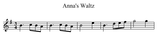 Anna's Waltz - staff notation