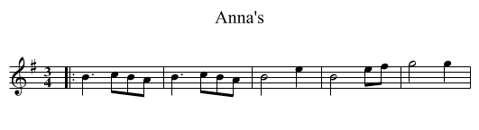 Anna's - staff notation