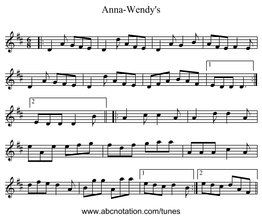 Anna-Wendy's - staff notation