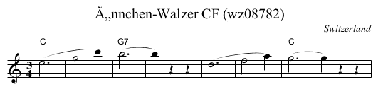 Ã„nnchen-Walzer CF (wz08782) - staff notation