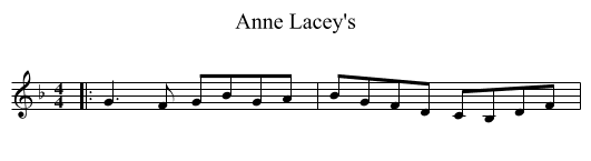 Anne Lacey's - staff notation