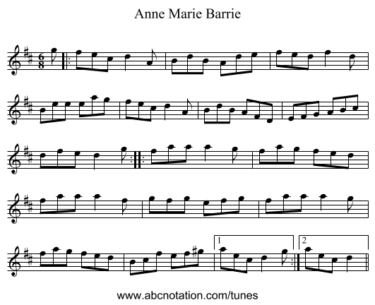 Anne Marie Barrie - staff notation