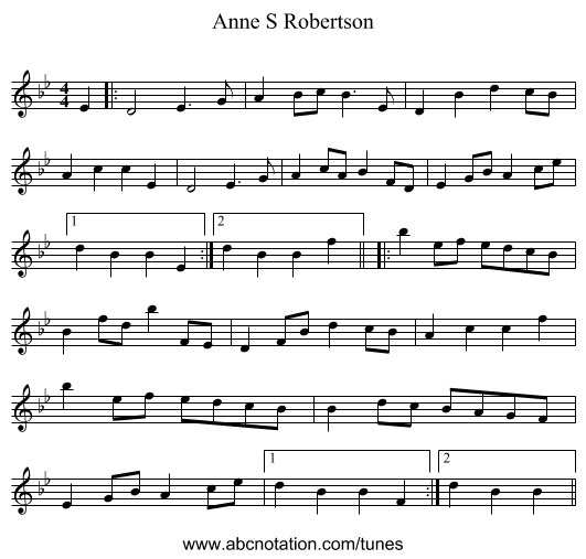 Anne S Robertson - staff notation