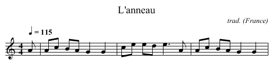 anneau, L' - staff notation
