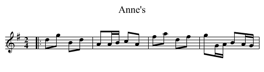 Anne's - staff notation
