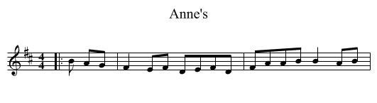 Anne's - staff notation