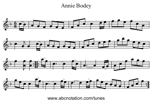 Annie Bodey - staff notation