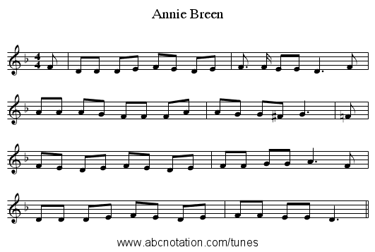 Annie Breen - staff notation