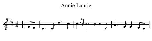 Annie Laurie - staff notation