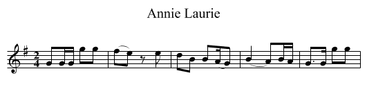Annie Laurie - staff notation
