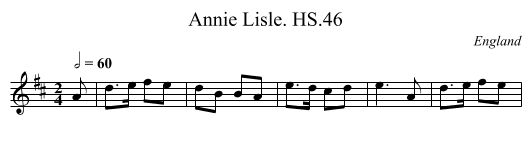 Annie Lisle. HS.46 - staff notation