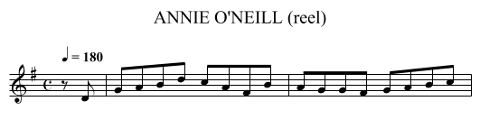 ANNIE O'NEILL (reel) - staff notation