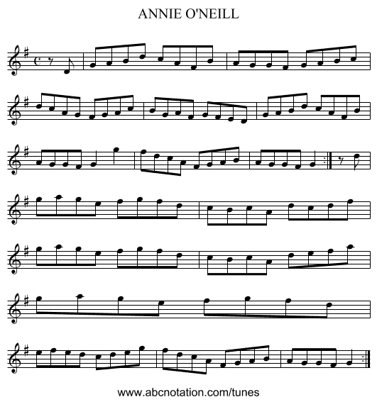 ANNIE O'NEILL - staff notation