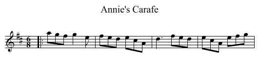 Annie's Carafe - staff notation