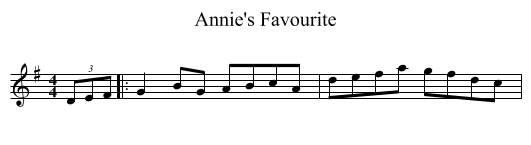 Annie's Favourite - staff notation