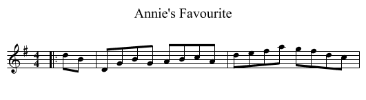 Annie's Favourite - staff notation