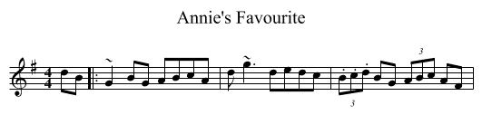 Annie's Favourite - staff notation