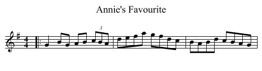 Annie's Favourite - staff notation