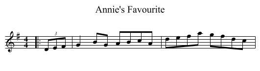 Annie's Favourite - staff notation