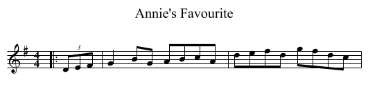 Annie's Favourite - staff notation