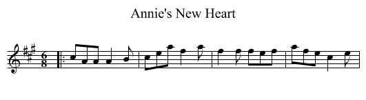 Annie's New Heart - staff notation