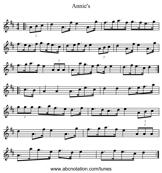 Annie's - staff notation