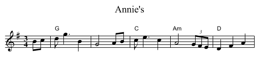 Annie's - staff notation