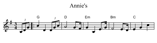 Annie's - staff notation