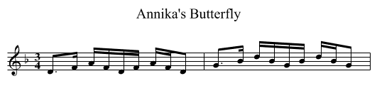 Annika's Butterfly - staff notation