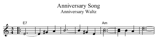 Anniversary Song - staff notation